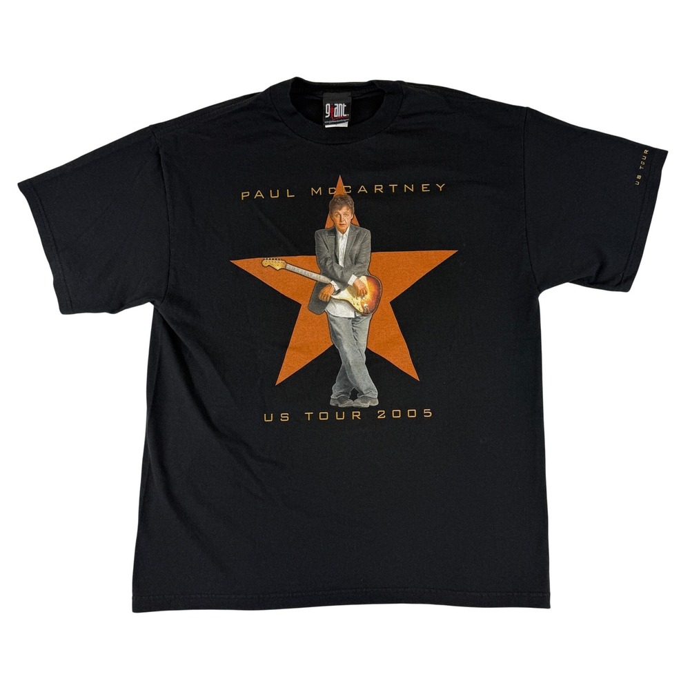 Giant Paul McCartney US Tour 2005 T-Shirt Mens Large Black Concert Band Tee